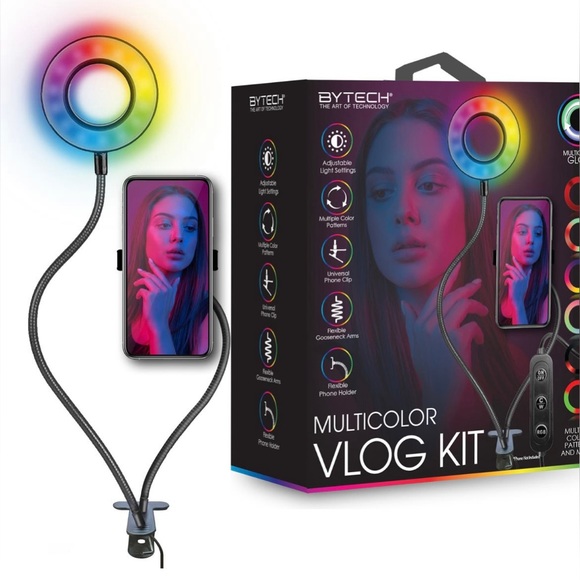 NIB New BYTECH RGB Clip-On Selfie Ring Light - Picture 1 of 4